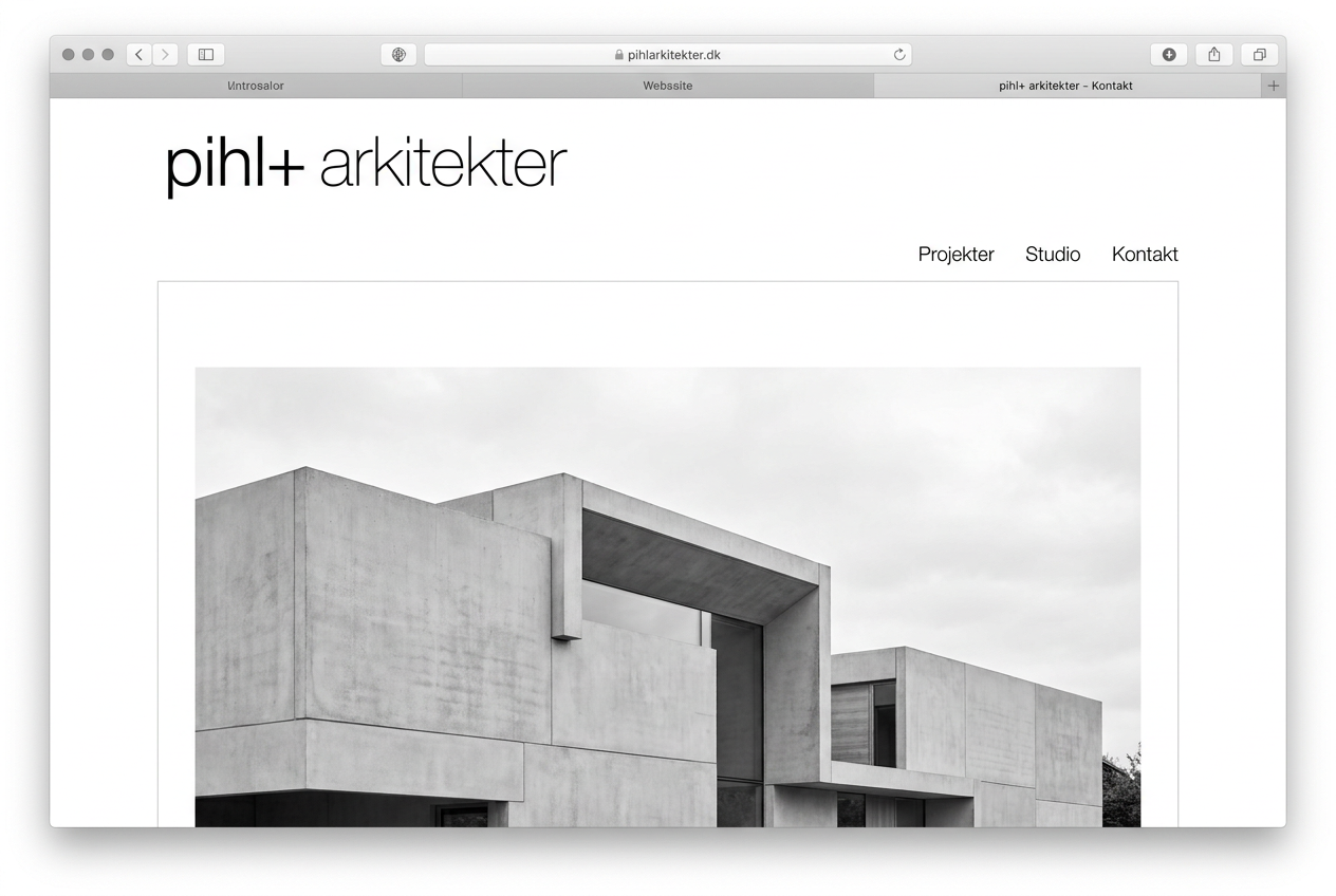 Webdesign for pihl+ arkitekter