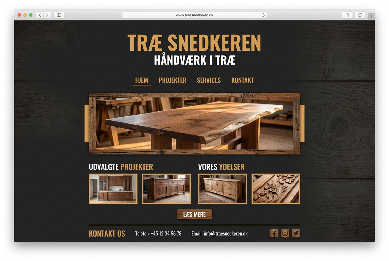 Webdesign for Træ Snedkeren